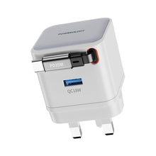 Load image into Gallery viewer, Powerology PWC032 Dual Output Retractable GaN Charger PD35W