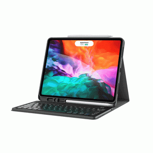 Green Leather Case+Wireless Keyboard iPad Pro 12.9(2020)(Black)