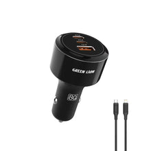 Load image into Gallery viewer, Green Lion Roadex Triple-Port Car Charger 80W Max USB-C To Lightning