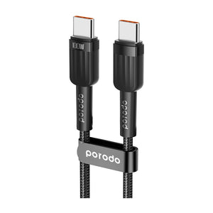 Porodo 50W Dual Port Car Charger Braided USB-C to USB-C Cable