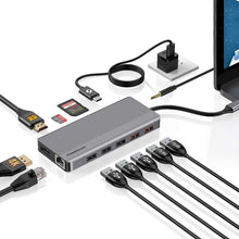 Load image into Gallery viewer, Powerology 12 IN 1 - HDMI & DP 4K USB-C Hub Ethernet