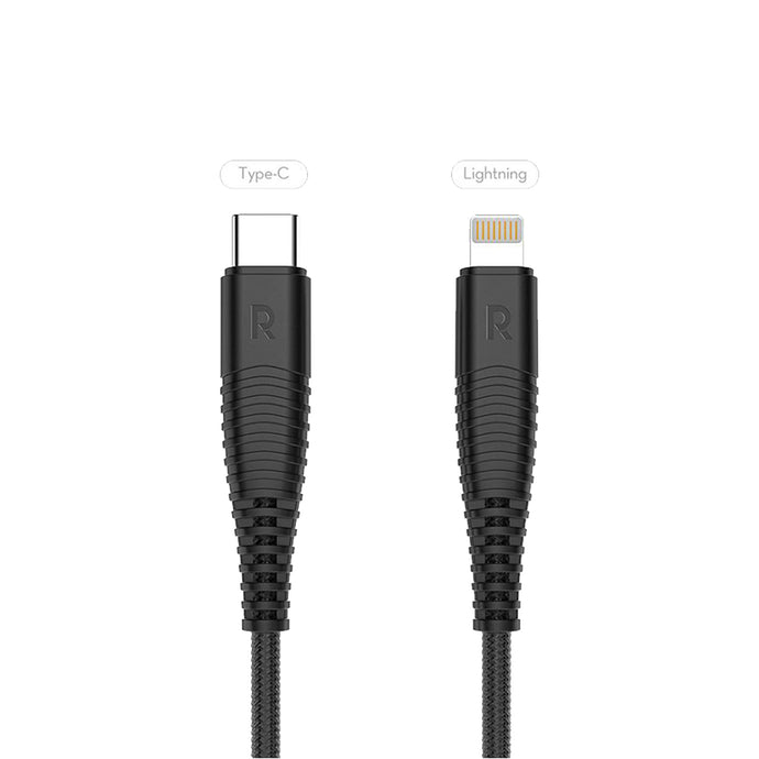 Ravpower Charge&Sync USB Cable with Type-C to Lightning 1m - Black