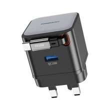Load image into Gallery viewer, Powerology PWC032 Dual Output Retractable GaN Charger PD35W