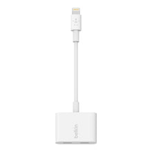 Load image into Gallery viewer, Belkin Lightning Audio+Charge Rockstar Adapter - White
