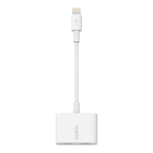 Load image into Gallery viewer, Belkin Lightning Audio+Charge Rockstar Adapter - White