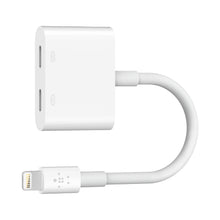 Load image into Gallery viewer, Belkin Lightning Audio+Charge Rockstar Adapter - White
