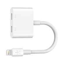 Load image into Gallery viewer, Belkin Lightning Audio+Charge Rockstar Adapter - White