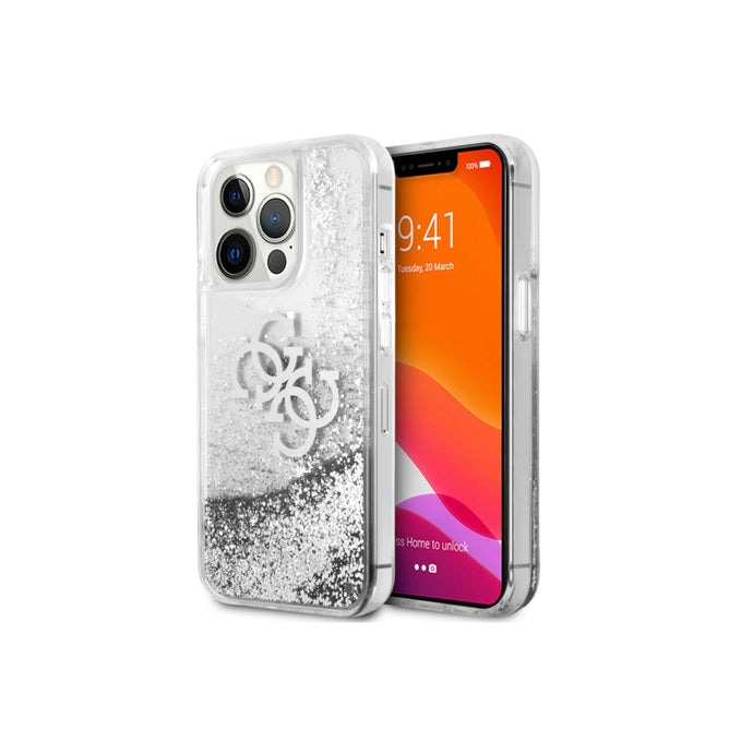 Guess Glitter Case For iPhone 13 Pro Max - Silver
