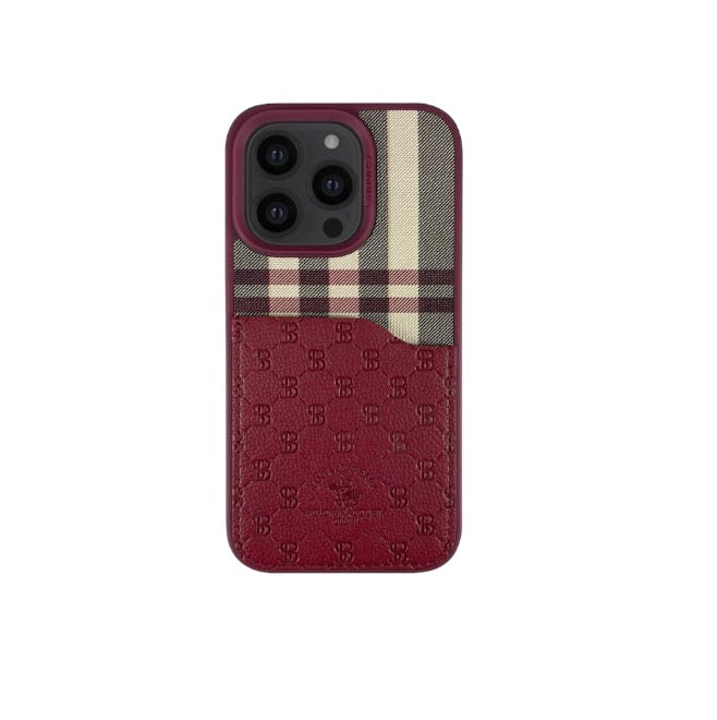 Polo Plaid Case For 14 Pro Max - Red