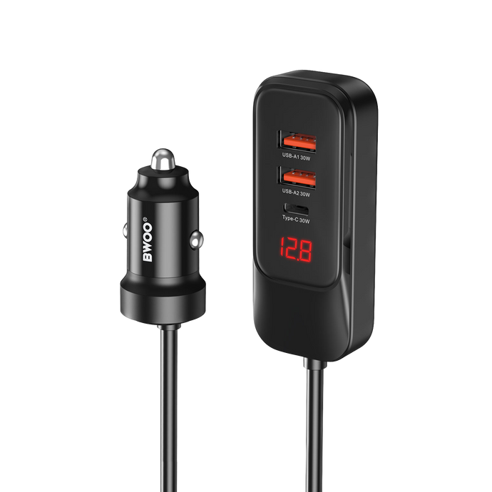 BWOO BO-CC106 Four-Port Expansion Car Charger-Black