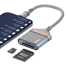 Load image into Gallery viewer, BWOO BO-BZ63 2-IN-1 Card Reader Lightning To SD/TF Cable
