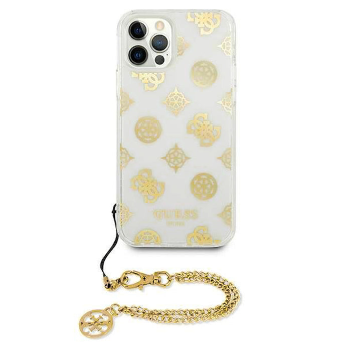 GUESS Hard Case With Removable Strap For 12 Pro - Clear & Gold