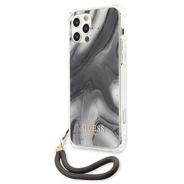 GUESS Hard Case With Removable Strap For 12 Pro - Marble