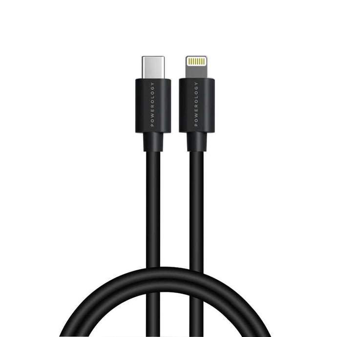 Powerology Data&Fast Charge (3m/9.8ft)USB-C to Lightning - Black