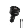 Green Lion Roadex Triple-Port Car Charger 80W Max USB-C To USB-C