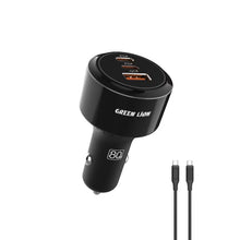 Load image into Gallery viewer, Green Lion Roadex Triple-Port Car Charger 80W Max USB-C To USB-C
