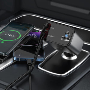 Green Lion Retractable 50W Car Charger