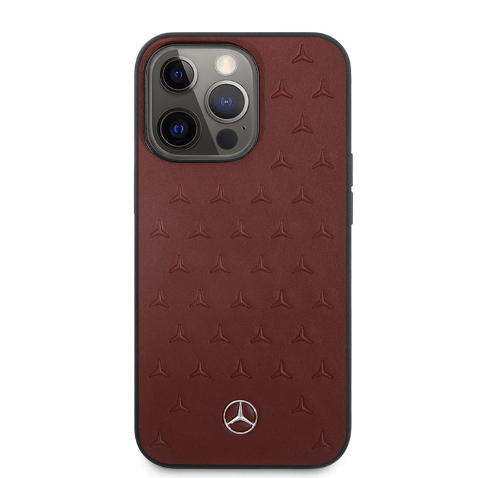 Benz Leather Case For 13 Pro Max - Maroon