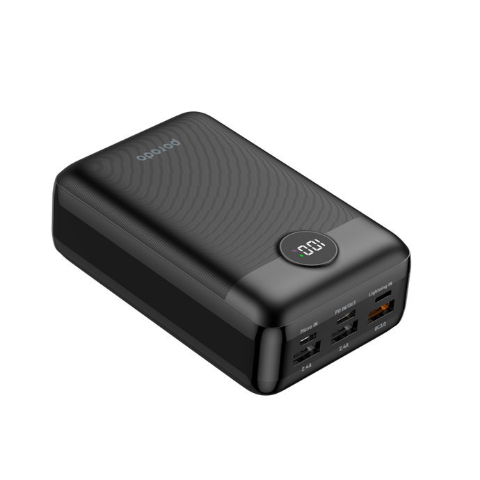 Porodo Super Compact Power Bank 30000mAh - Black