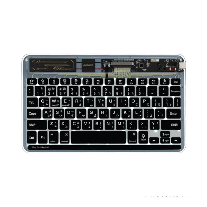 Porodo Crystal Shell Ultra-Slim Keyboard - Black