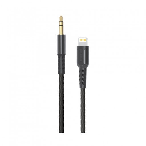 Porodo Lightning to AUX Braided Metallic Cable 1.2m - Black
