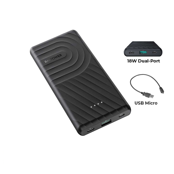 Ravpower PD Pioneer 10000mAh 18W 2-Port (Black)