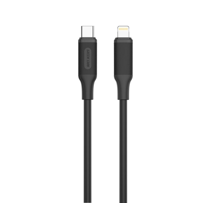 Green Lion USB-C to Lightning PVC Cable 1M-Black