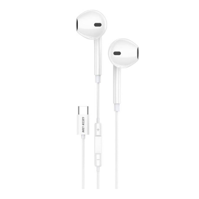 Green Lion Stereo Earphone Type-C - White