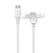 Load image into Gallery viewer, Momax 1-Link Flow Duo 2-in-1 USB-C Lightning 1.5m Braided Cable
