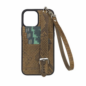 EXTEND Genuine Leather Python with card holder cover SNS34 (12 pro max)(Brown)