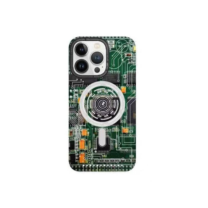 Green Magnetic Tech Plus Case For 14 ProMax - Green