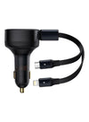 Baseus Enjoyment Retractable 2-IN-1 Car Charger C+L 30W