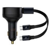 Baseus Enjoyment Retractable 2-IN-1 Car Charger C+C33