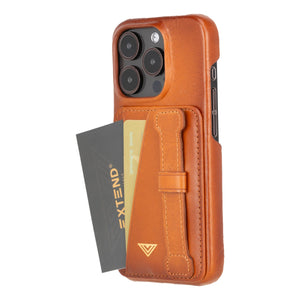 Extend Genuine Leather Cover 14 Pro Max With Card Holder - Golden Brown
