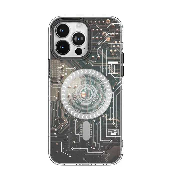 Green Magnetic Tech Plus Case For 14Pro-Black