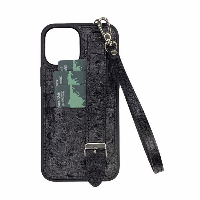 EXTEND Genuine Leather card holder cover DE05 (12 pro max)(Black)