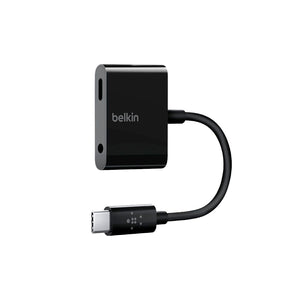 Belkin Rockstar 3.5mm Audio+USB-C Charge Adapter - Black