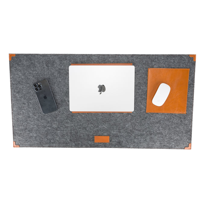 EXTEND Genuine Leather Desk Pad-Dark Gray