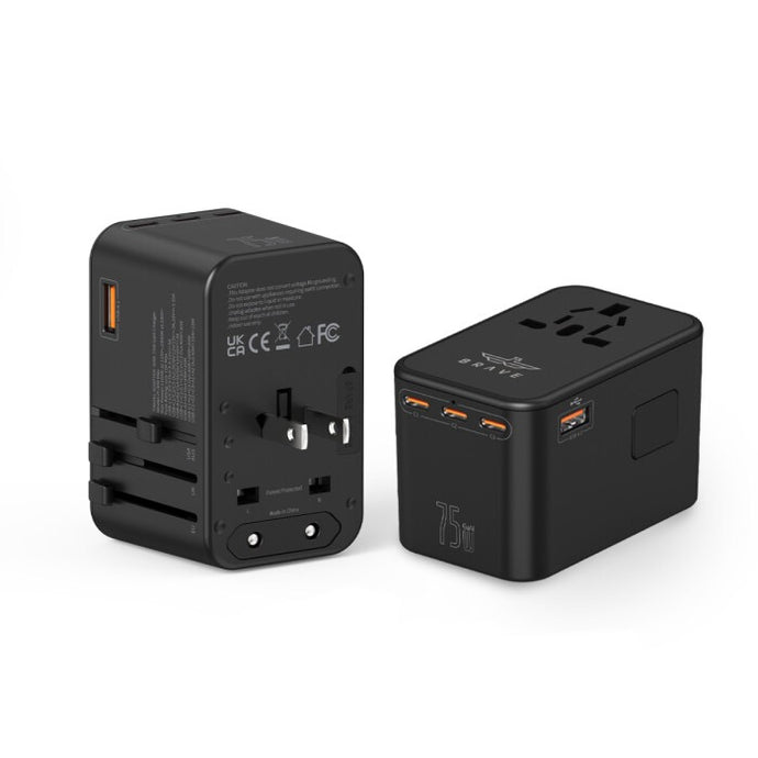 Brave Travel 75W GaN 5 Port+AC Travel Adapter BTC-30