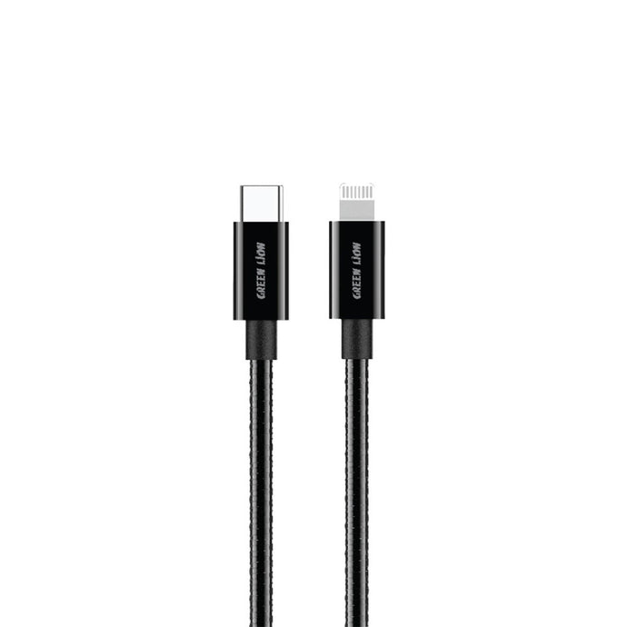 Green Lion USB-C To Lightning Stainless Steel Plating 1M-Black