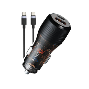 Pawa Solid Car Charger Dual Port PD+QC USB-C TO -C 51w
