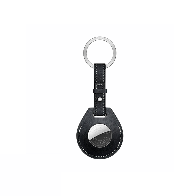 Wiwu Calfskin Key Ring For Airtag - Black