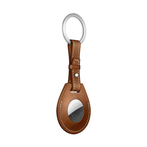 Wiwu Calfskin Key Ring For Airtag - Brown