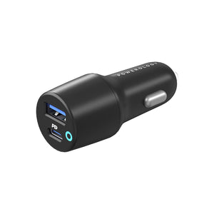 Powerology Ultra-Quick 38W Car Charger Dual Output-Black