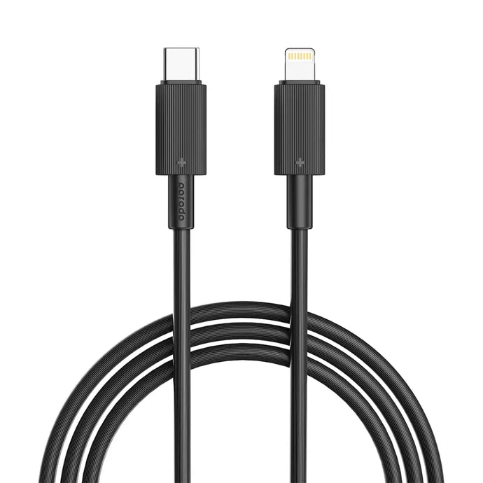 Porodo CBL008 USB-C to Lightning Durable Cable 3M-Black