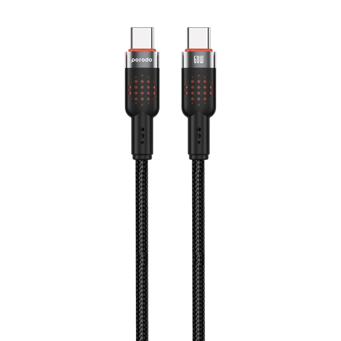 Porodo CBL009 USB-C To USB-C Aluminum Braided Cable 1.2M