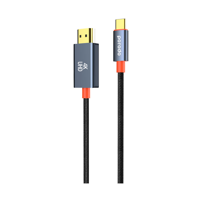 Porodo CBL016 Woven Braided Type-C HDMI Cable 2M