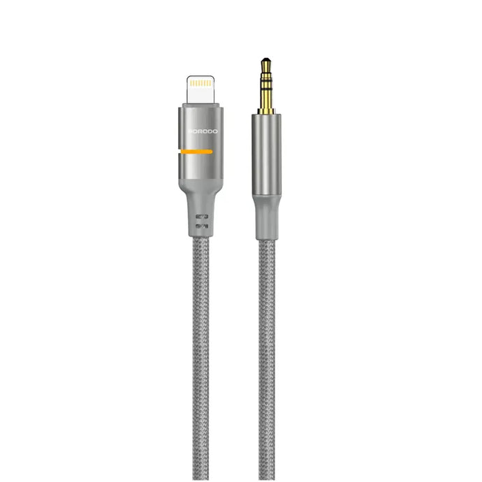 Porodo CBL029 Aux To Lightning Led Light Cable 1.2m-Grey
