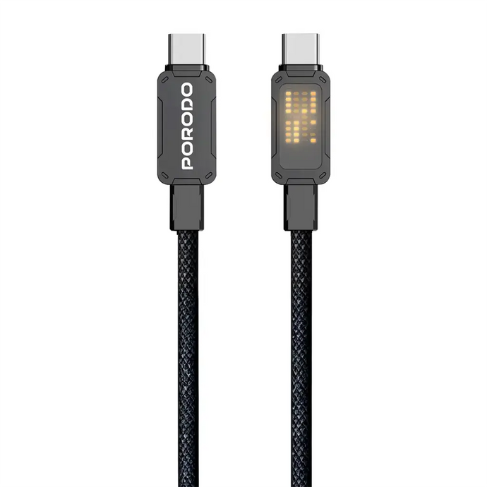 Porodo CBL032 USB-C to USB-C Braided 1M-Black