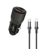 Porodo FWC048 Transparent 95W Car Charger USB-C To Lightning